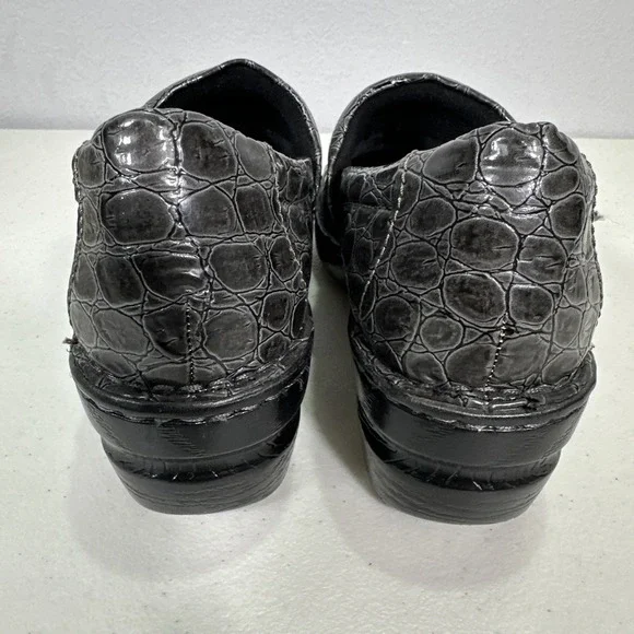 B.O.C Born Concept size 10  Peggy Croc Embossed Clog GRAY Faux Leather Shoe - Picture 3 of 9